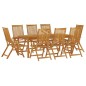 vidaXL Juego de comedor de jardín 9 piezas madera maciza de acacia