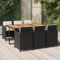 vidaXL Set de comedor de jardín 7 pzas y cojines ratán sintético negro vidaXL Set de comedor de jardín 7 pzas y cojines ratán sintético negro