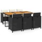 vidaXL Set de comedor de jardín 7 pzas y cojines ratán sintético negro vidaXL Set de comedor de jardín 7 pzas y cojines ratán sintético negro