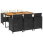 vidaXL Set de comedor de jardín 7 pzas y cojines ratán sintético negro vidaXL Set de comedor de jardín 7 pzas y cojines ratán sintético negro