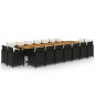 vidaXL Set de comedor jardín 19 pzas con cojines ratán sintético negro vidaXL Set de comedor jardín 19 pzas con cojines ratán sintético negro