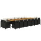 vidaXL Set de comedor jardín 19 pzas con cojines ratán sintético negro vidaXL Set de comedor jardín 19 pzas con cojines ratán sintético negro