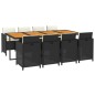 vidaXL Set de comedor de jardín 9 pzas y cojines ratán sintético negro vidaXL Set de comedor de jardín 9 pzas y cojines ratán sintético negro