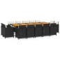 vidaXL Set comedor jardín 15 pzas y cojines ratán sintético negro vidaXL Set comedor jardín 15 pzas y cojines ratán sintético negro