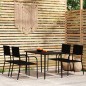 vidaXL Juego de comedor de jardín 5 piezas negro