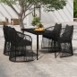 vidaXL Juego de comedor de jardín 5 piezas con cojines negro vidaXL Juego de comedor de jardín 5 piezas con cojines negro