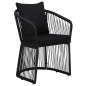 vidaXL Juego de comedor de jardín 5 piezas con cojines negro vidaXL Juego de comedor de jardín 5 piezas con cojines negro