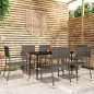 vidaXL Juego de comedor para jardín 7 piezas gris