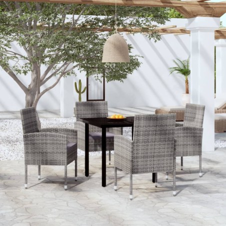 vidaXL Juego de comedor para jardín 5 piezas gris antracita