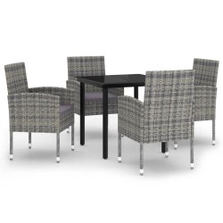 vidaXL Juego de comedor para jardín 5 piezas gris antracita