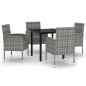 vidaXL Juego de comedor para jardín 5 piezas gris antracita