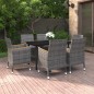 vidaXL Set comedor de jardín 7 pzas y cojines ratán sintético y vidrio