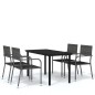 vidaXL Juego de comedor de jardín 5 piezas gris vidaXL Juego de comedor de jardín 5 piezas gris