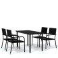 vidaXL Juego de comedor de jardín 5 piezas negro vidaXL Juego de comedor de jardín 5 piezas negro