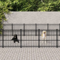 vidaXL Perrera de exterior de acero 30,11 m²