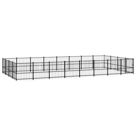 vidaXL Perrera de exterior de acero 30,11 m²