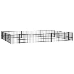 vidaXL Perrera de exterior de acero 45,16 m²