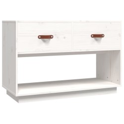 vidaXL Mueble para TV madera maciza de pino blanco 90x40x60 cm