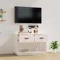 vidaXL Mueble para TV madera maciza de pino blanco 90x40x60 cm vidaXL Mueble para TV madera maciza de pino blanco 90x40x60 cm