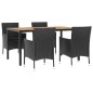 vidaXL Set de muebles jardín 5 pzas con cojines ratán sintético negro vidaXL Set de muebles jardín 5 pzas con cojines ratán sintético negro