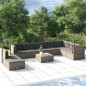vidaXL Set de muebles de jardín 9 pzas y cojines ratán sintético gris vidaXL Set de muebles de jardín 9 pzas y cojines ratán sintético gris
