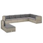 vidaXL Set de muebles de jardín 9 pzas y cojines ratán sintético gris vidaXL Set de muebles de jardín 9 pzas y cojines ratán sintético gris