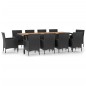 vidaXL Set de comedor jardín 11 pzas con cojines ratán sintético negro vidaXL Set de comedor jardín 11 pzas con cojines ratán sintético negro