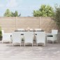 vidaXL Set comedor para jardín 9 pzas y cojines ratán sintético blanco vidaXL Set comedor para jardín 9 pzas y cojines ratán sintético blanco