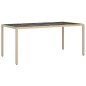 vidaXL Set comedor de jardín 9 pzas con cojines ratán sintético beige vidaXL Set comedor de jardín 9 pzas con cojines ratán sintético beige