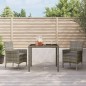 vidaXL Set comedor de jardín 3 piezas con cojines ratán sintético gris vidaXL Set comedor de jardín 3 piezas con cojines ratán sintético gris
