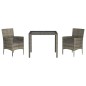 vidaXL Set comedor de jardín 3 piezas con cojines ratán sintético gris vidaXL Set comedor de jardín 3 piezas con cojines ratán sintético gris