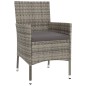 vidaXL Set comedor de jardín 3 piezas con cojines ratán sintético gris vidaXL Set comedor de jardín 3 piezas con cojines ratán sintético gris