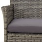 vidaXL Set comedor de jardín 3 piezas con cojines ratán sintético gris vidaXL Set comedor de jardín 3 piezas con cojines ratán sintético gris