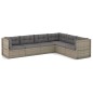 vidaXL Set de muebles de jardín 6 pzas y cojines ratán sintético gris vidaXL Set de muebles de jardín 6 pzas y cojines ratán sintético gris
