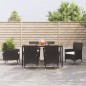 vidaXL Set de comedor de jardín 7 pzas y cojines ratán sintético negro vidaXL Set de comedor de jardín 7 pzas y cojines ratán sintético negro