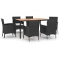 vidaXL Set de comedor de jardín 7 pzas y cojines ratán sintético negro vidaXL Set de comedor de jardín 7 pzas y cojines ratán sintético negro