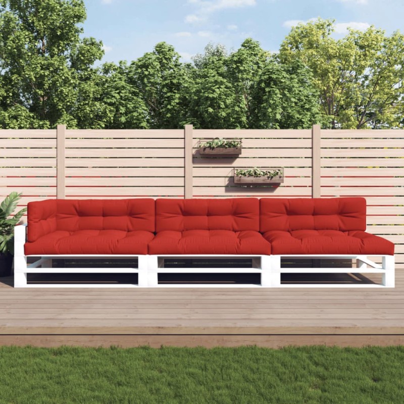 vidaXL Cojines para palés 7 piezas tela rojo vidaXL Cojines para palés 7 piezas tela rojo