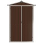 vidaXL Cobertizo de jardín acero galvanizado marrón 116x45x175 cm vidaXL Cobertizo de jardín acero galvanizado marrón 116x45x175 cm