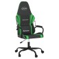 vidaXL Silla gaming cuero sintético negro y verde vidaXL Silla gaming cuero sintético negro y verde