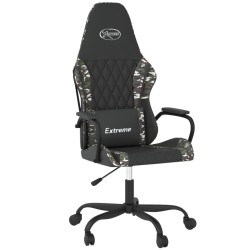 vidaXL Silla gaming cuero sintético negro y camuflaje