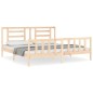 vidaXL Estructura de cama de matrimonio con cabecero madera maciza
