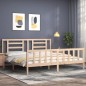 vidaXL Estructura de cama de matrimonio con cabecero madera maciza