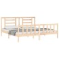 vidaXL Estructura de cama de matrimonio con cabecero madera maciza