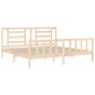 vidaXL Estructura de cama de matrimonio con cabecero madera maciza