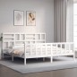 vidaXL Estructura cama de matrimonio con cabecero madera maciza blanco vidaXL Estructura cama de matrimonio con cabecero madera maciza blanco