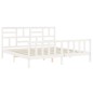vidaXL Estructura cama de matrimonio con cabecero madera maciza blanco vidaXL Estructura cama de matrimonio con cabecero madera maciza blanco