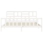 vidaXL Estructura cama de matrimonio con cabecero madera maciza blanco vidaXL Estructura cama de matrimonio con cabecero madera maciza blanco
