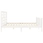 vidaXL Estructura cama de matrimonio con cabecero madera maciza blanco vidaXL Estructura cama de matrimonio con cabecero madera maciza blanco