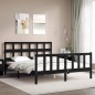 vidaXL Estructura de cama con cabecero madera maciza negro 160x200 cm vidaXL Estructura de cama con cabecero madera maciza negro 160x200 cm