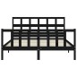 vidaXL Estructura de cama con cabecero madera maciza negro 160x200 cm vidaXL Estructura de cama con cabecero madera maciza negro 160x200 cm